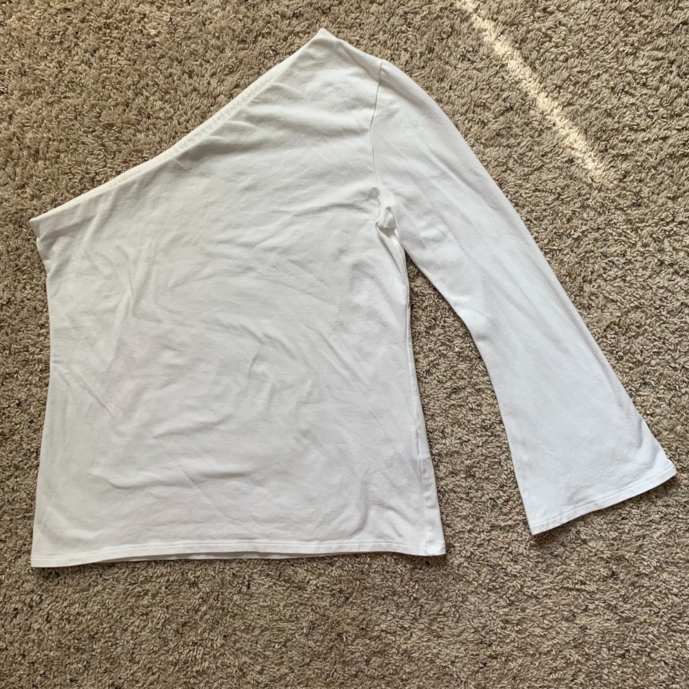 Banana Republic One Shoulder Top w/ Flare Sleeve
